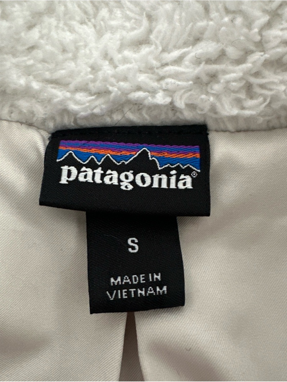 Patagonia Fleece Jacket Womens Small White Los Gatos Full Zip Sherpa Lined - Picture 8 of 16